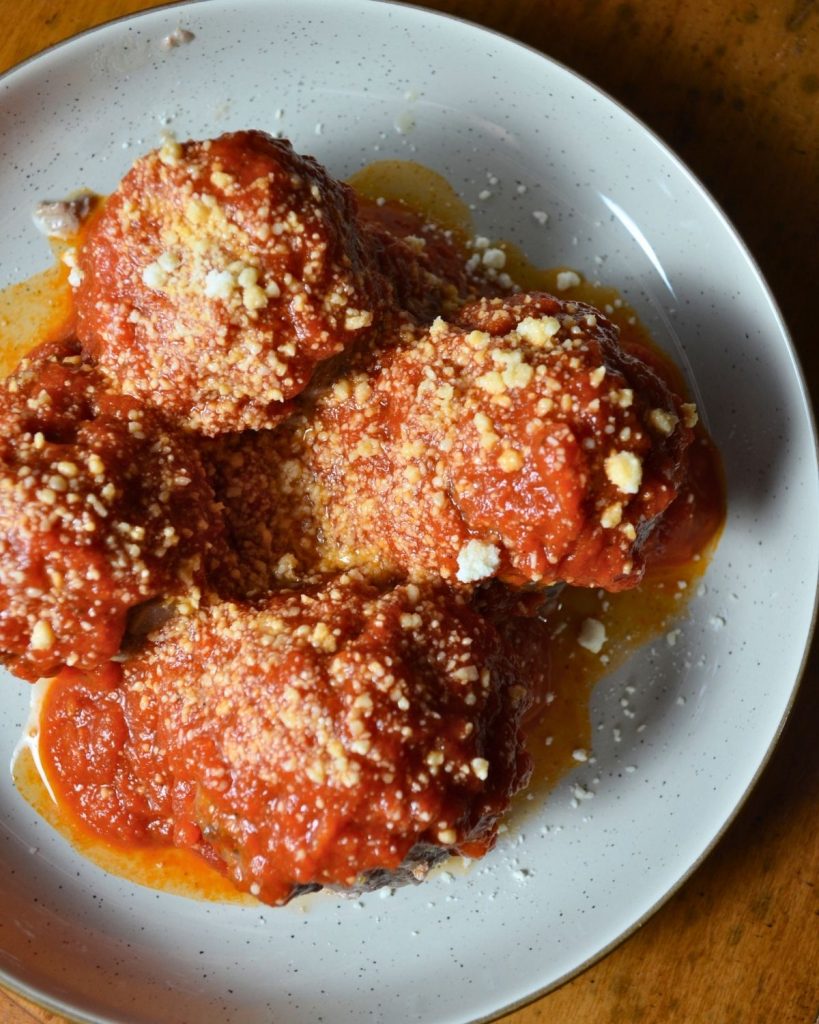 keto meatballs with sauce and parmesan recipe